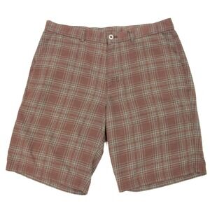 Patagonia Mens 34 Organic Cotton Maroon‎ Red Plaid Check Shorts